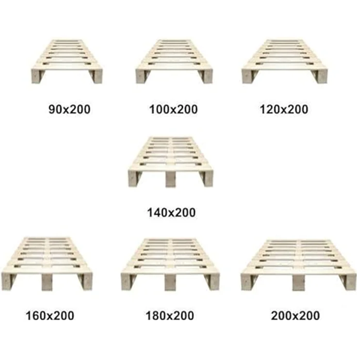 LIPA Palettenbett Bett Holz Massivholzbett 90 100 120 140 160 180 200x200 cm, Palettenmöbel hergestellt in BRD (140x200) – Bild 7