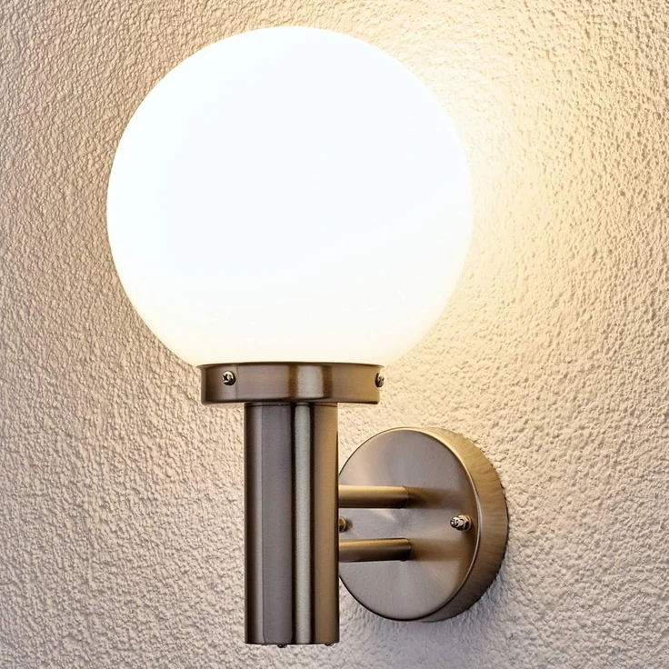 Lindby Außen-Wandleuchte Nada, Edelstahl Alu IP44, 1 x 60 W – Bild 2