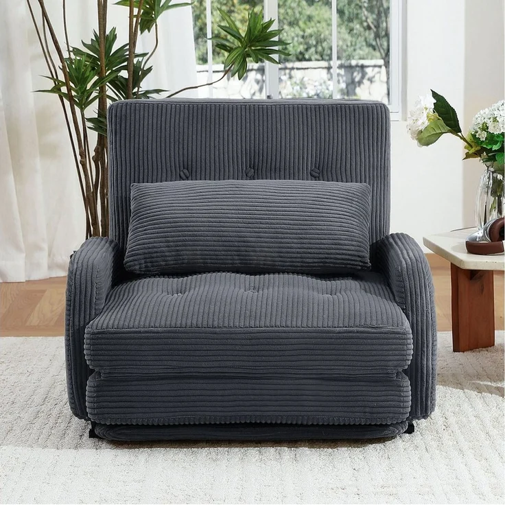 HomeMiYN Schlafsofa Schlafsessel 2-Sitzer mit Schlaffunktion, Klappsessel Bodensofa, Schlafsofa Loveseat, Bodensofa Klappsofa 2-Sitzer mit Schlaffunktion – Bild 2