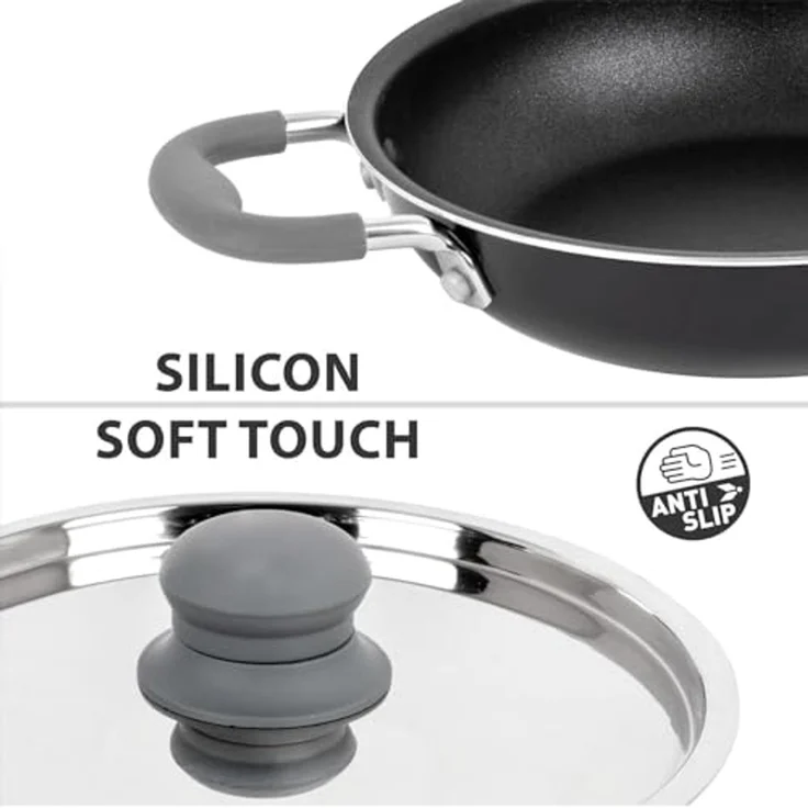 BRUNNER Topf-Set Camping Koch Geschirr Set Flavor 7+1, 22 cm Outdoor Küche Topf Pfanne Alu – Bild 3