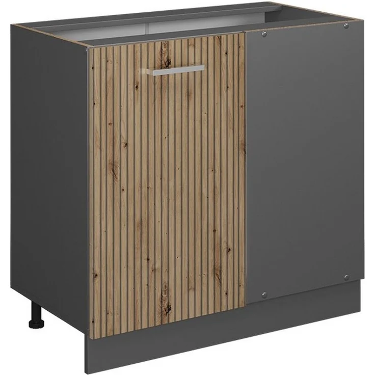 Eckunterschrank R-Line Artisan-Eiche 86 cm ohne Arbeitsplatte Vicco – Bild 5