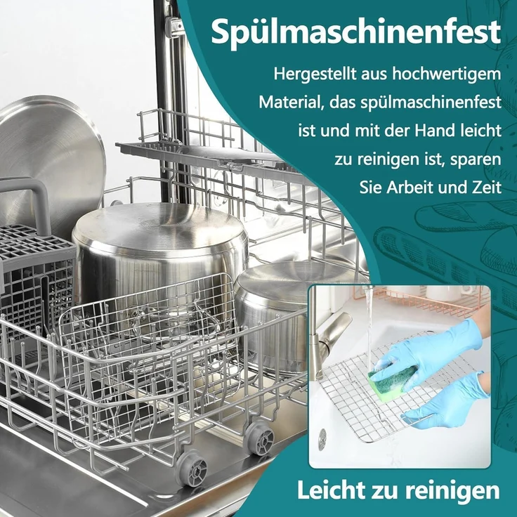 Homikit 2er Set Edelstahl Abkühlgitter Backgitter 24,8x18,9x1,8cm – Bild 4