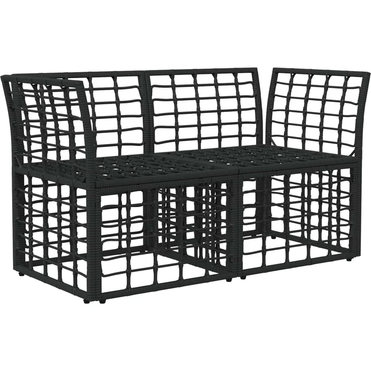 vidaXL Outdoor-Lounge 2 stk. 2-Sitzer Schwarz und Dunkelgrau 42026727 – Bild 3