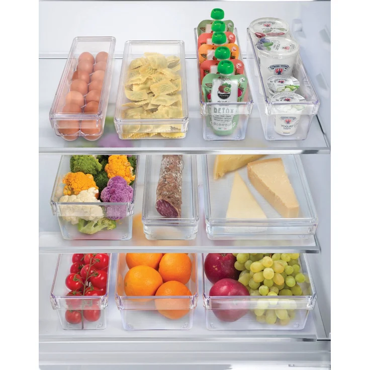 METALTEX 235416000 Frigo Organizer groß mit Deckel 21 x 37 x 5 cm stapelbar / Kühlschrank-Organisation – Bild 3