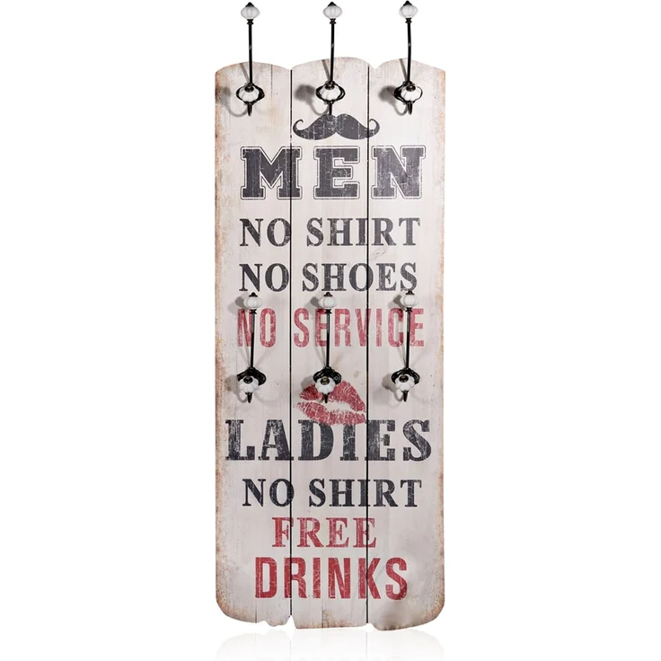 Wandgarderobe Garderobenpaneel Garderobe Wandpaneel Haken Flurgarderobe braun – Bild 2