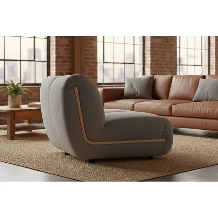 KAWOLA Sessel LAYLA Sitzelement Velvet taupe 74 x 99 x 92 cm – Bild 4
