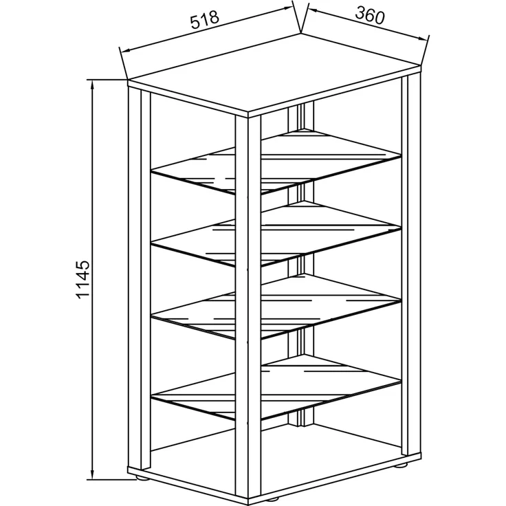 VCM Standvitrine Glasol 917668 weiß H. 115 x B. 52 x T. 35 cm – Bild 3