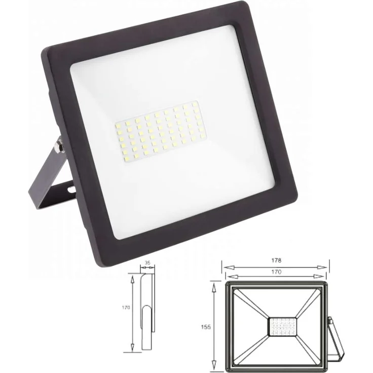 50w Hochwertiger LED Fluter Strahler Flutlicht für den Außenbereich und Feuchtraum IP65 IK08 in schwarz Eckig|Kaltweiß – Bild 2