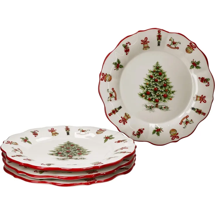 MamboCat Speiseteller 4x Maestro Natale Gebäckteller Speiseteller Weihnachten