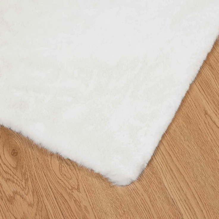 vidaXL Rutschfester Kunstfellteppich Olite Weiß 240 x 240 cm Polyester 42021622 – Bild 6
