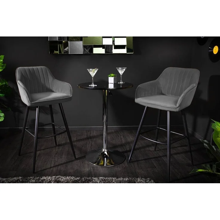 riess-ambiente Barhocker TURIN silbergrau, mit Fußablage – Bild 5