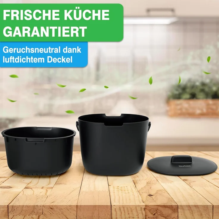 YourCasa Biomülleimer Küche 6L für alltäglichen Biomüll Spülmaschinenfest mit Sieb, Spülmaschinenfest, 6L Fassungsvermögen – Bild 8