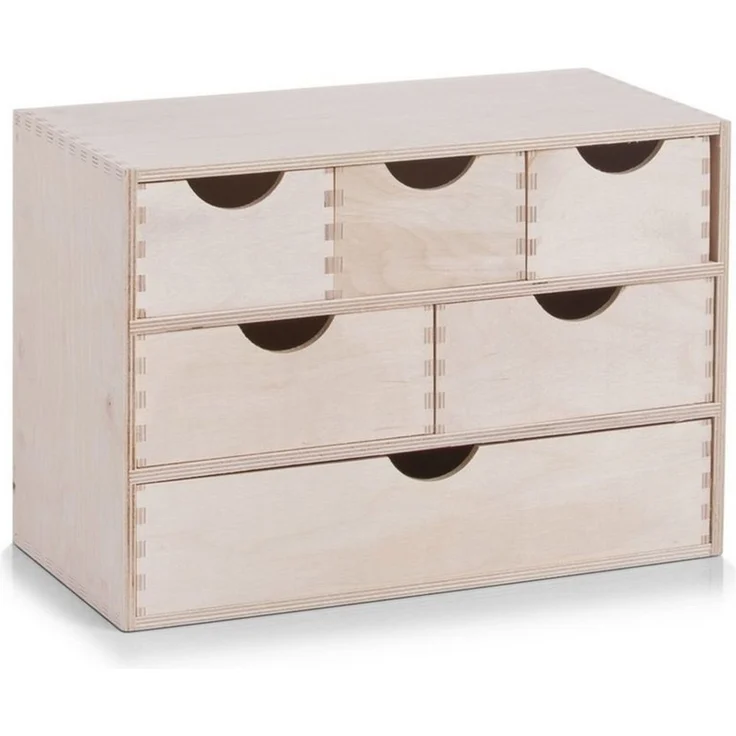 Zeller Present Aufbewahrungsbox Zeller 6er Schubladenelement Mini-Kommode aus Birkenholz – Bild 3