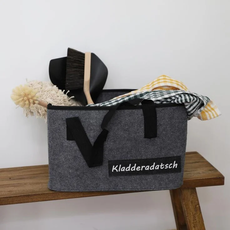 Filztasche Schriftzug Kamin Brennholz Korb Tragen Shopper Aufbewahrung Einkauf – Bild 13