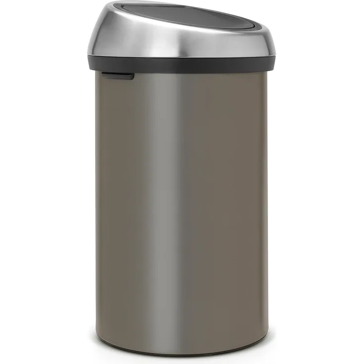 Brabantia Touch Bin, Mülleimer, Abfalleimer, Papierkorb, Deckel, Platinum, 60 L, 402463
