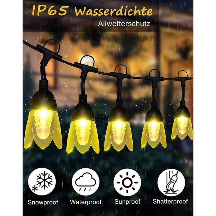 Diyarts LED-Lichterkette M8C, 14-flammig, Blütenblattform Bunte Lichterkette mit Bluetooth APP & Fernbedienung – Bild 3
