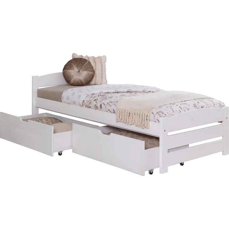 Stauraumbett Seniorenbett "Loni" 90x200 Kiefer massiv