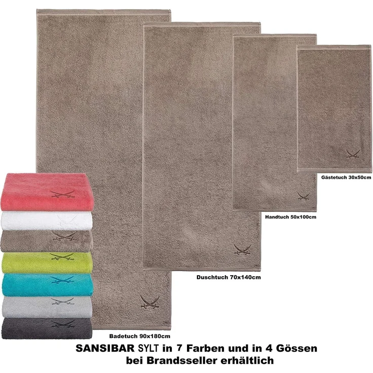 Sansibar Sylt Saunatuch Sansibar Sylt Badetuch, Saunatuch „Classic“, 90x180 cm, hochwertiger Sansibar Säbel-Stickerei, hautfreundlich, pflegeleicht – Bild 7