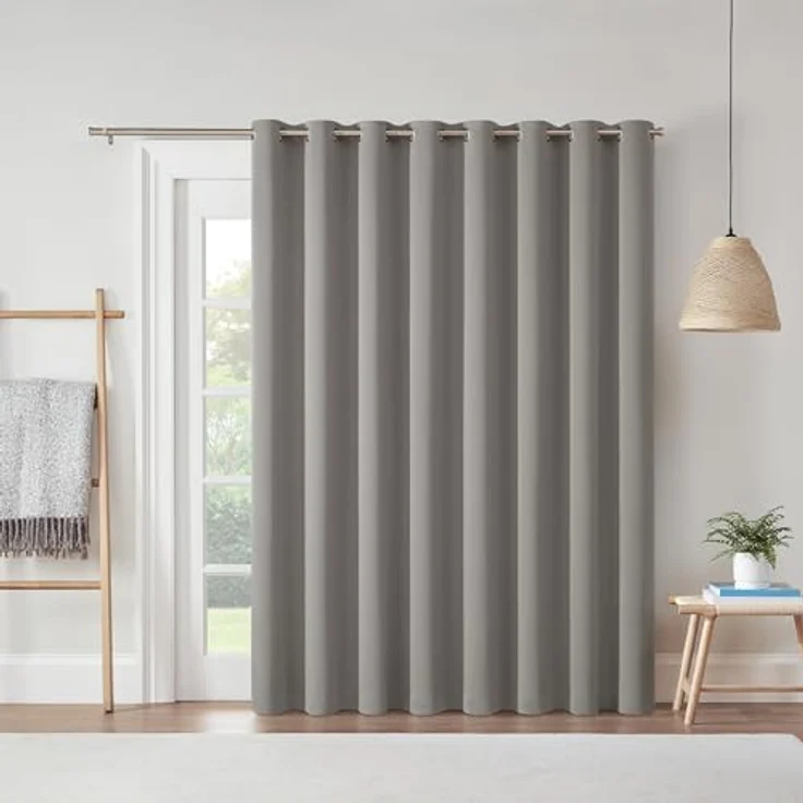 Eclipse Darrell Thermaweave Verdunkelungsvorhang, extra breit, 213,4 x 254 cm, Grau – Bild 1