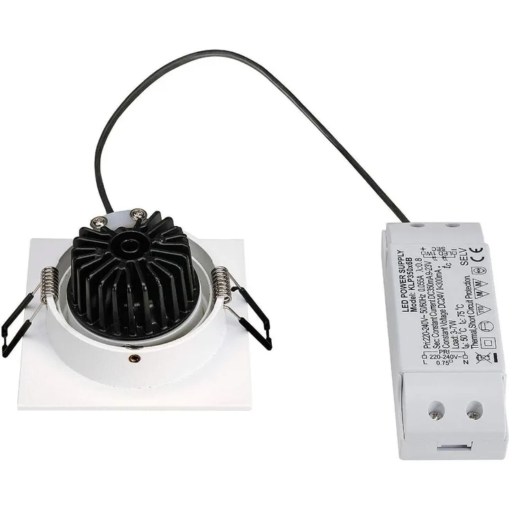 SLV No. 113911 NEW TRIA 77 LED Einbauleuchte eckig 3000K 700lm 38° weiß
