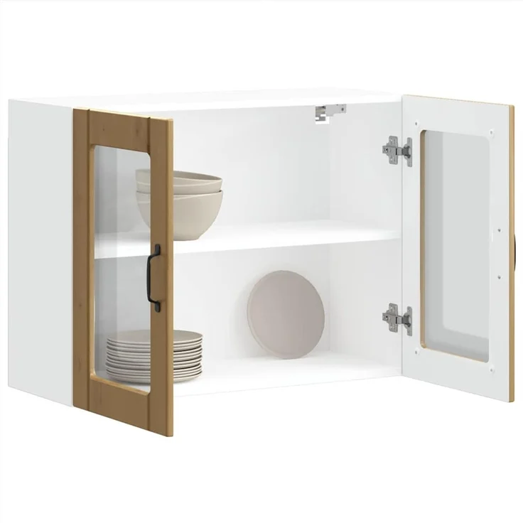 vidaXL Küchen-Hängeschrank mit Glastür Artisan-Eiche Holzwerkstoff 853856 – Bild 1