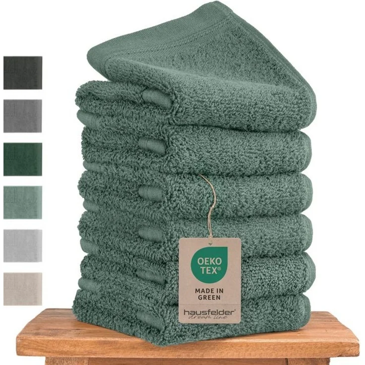 Hausfelder Handtücher Gästehandtücher (Hellgrün, 6 Gästehandtücher 50x30cm), (Set, 6-St), Maschinenwaschbar bis 60°C, bügelfrei und trocknergeeignet. – Bild 4