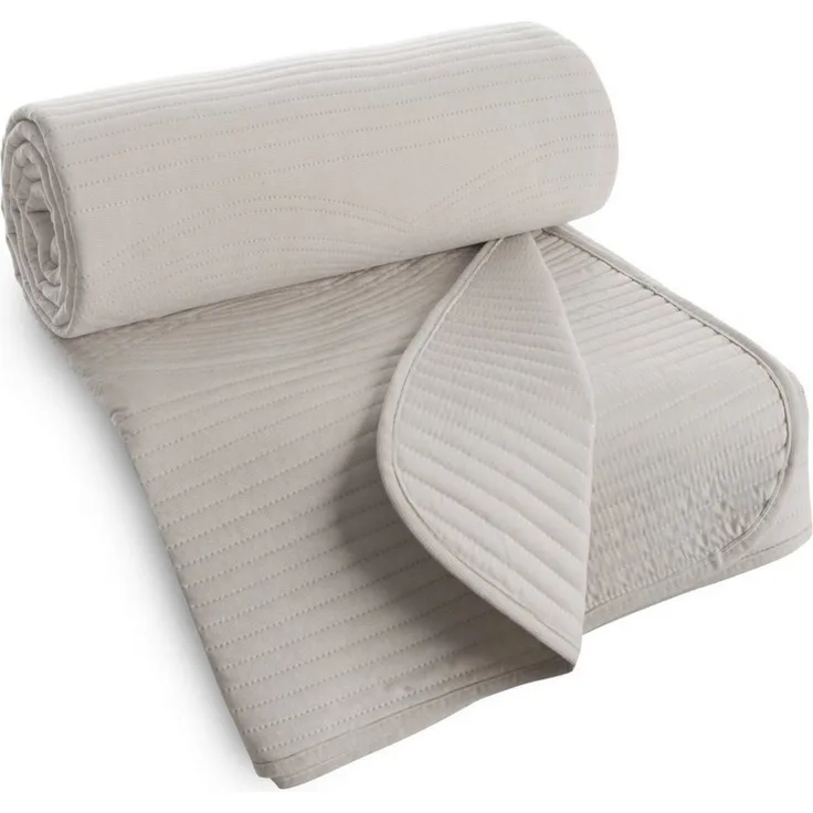 Eurofirany Tagesdecke VELVET, Steppdecke Samtdecke Karomuster Weicher Überwurf Velours