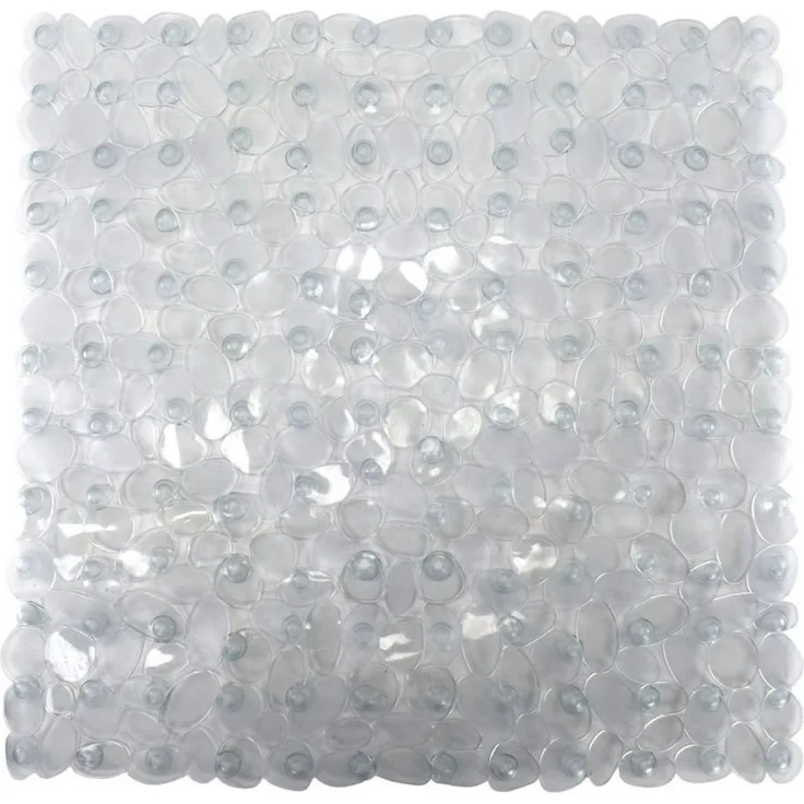 Duscheinlage Steinoptik ca. 53 x 53 cm rutschfeste Unterlage mit Saugnäpfen Transparent