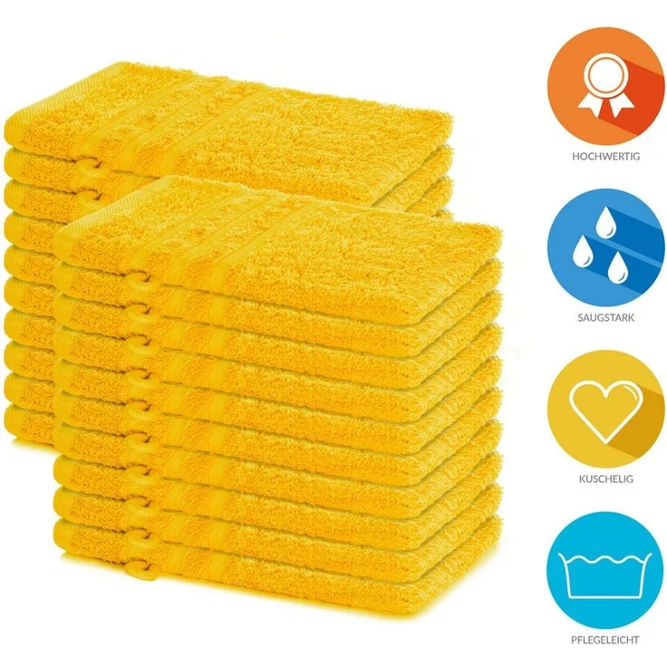 Lavea Waschhandschuh 20er Set Waschhandschuhe, 15 x 21 cm, Elena-Frottierserie, Waschlappen, (20-St), 500 g/m² Frottier, weich & saugstark, pflegeleicht – Bild 2