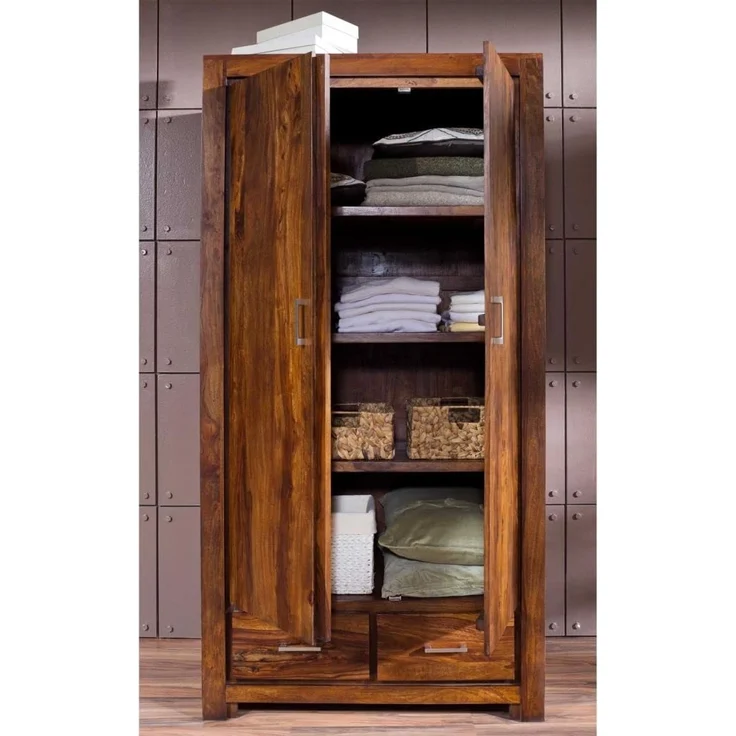 Garderobe Sheesham 100x61x200 braun lackiert METRO LIFE #117 – Bild 6