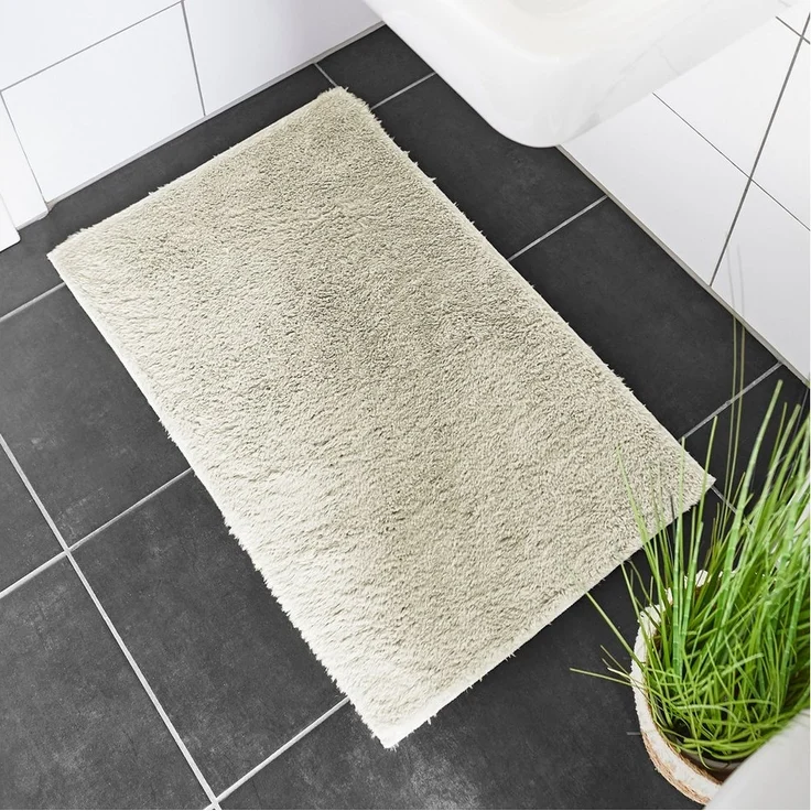 andiamo Badematte rutschfest Florida - Badezimmerteppich weich und flauschig - Badteppich rutschfest waschbar Duschvorleger Badvorleger für Badezimmer 40x60 cm beige – Bild 5