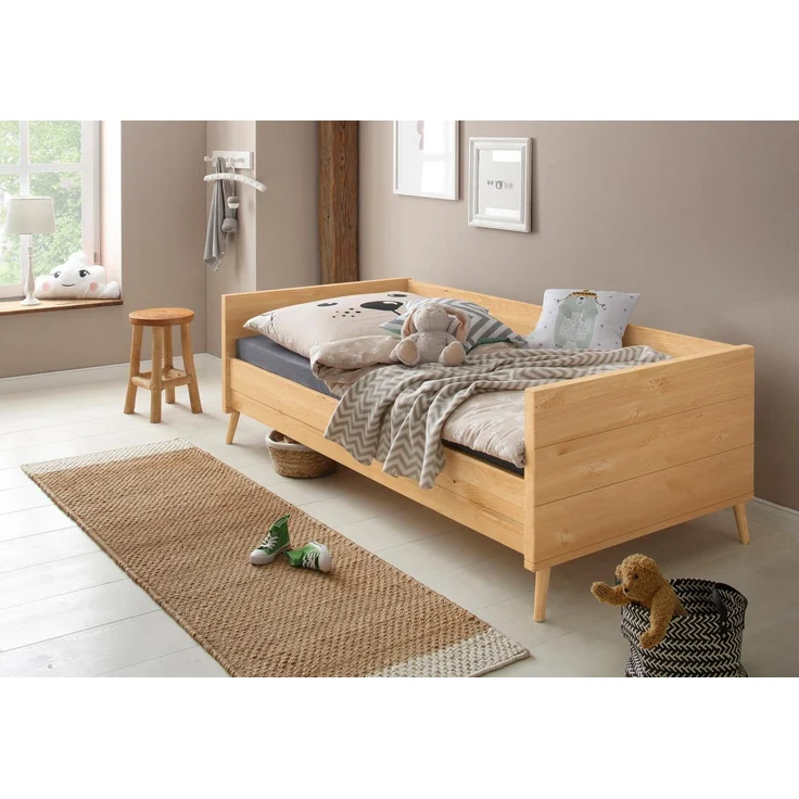 Lüttenhütt Jugendbett Ellen, aus massivem Kiefernholz, in 2 verschiedenen Farben, mit Holzfüßen – Bild 5