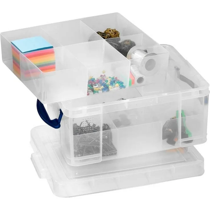 REALLYUSEFULBOX Aufbewahrungsbox 1 Aufbewahrungsbox mit 2 Einsätzen 21l - transparent