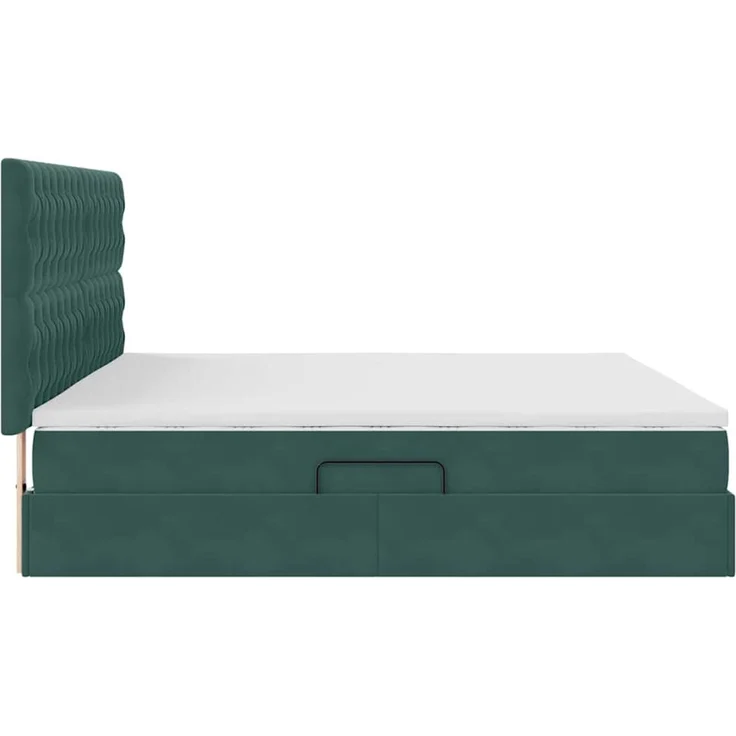 vidaXL Aufbewahrungsbett mit Matratze Dunkelgrün 200 x 200 cm Samt 3372114 – Bild 10