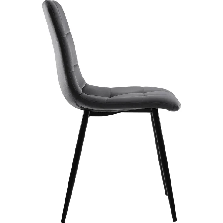 Esszimmer-Set 5-teilig Runder Tisch 100cm & 4 Grau Samtstühle Metallbeine moderner Küchentisch – Bild 10
