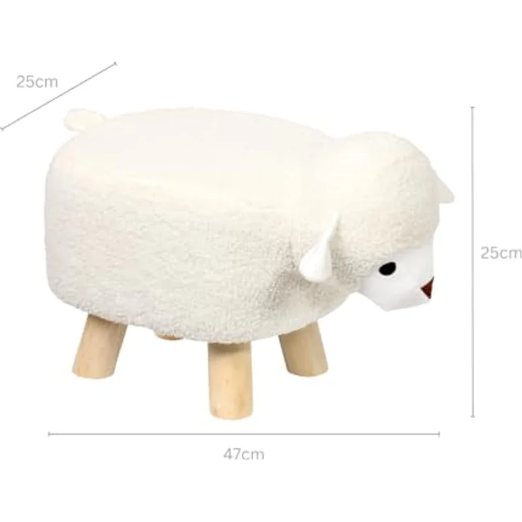 Kesper - Sitzhocker Schaf-Design - ca. 47 ×25 ×25 cm - FSC®-Kiefernholz - Polyester - bis 50 kg – montiert - 17450 – Bild 4