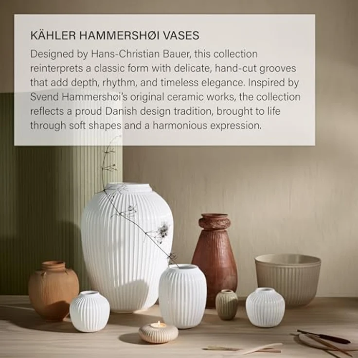Kähler Hammershøi Vase 20 cm anthracite – Bild 7