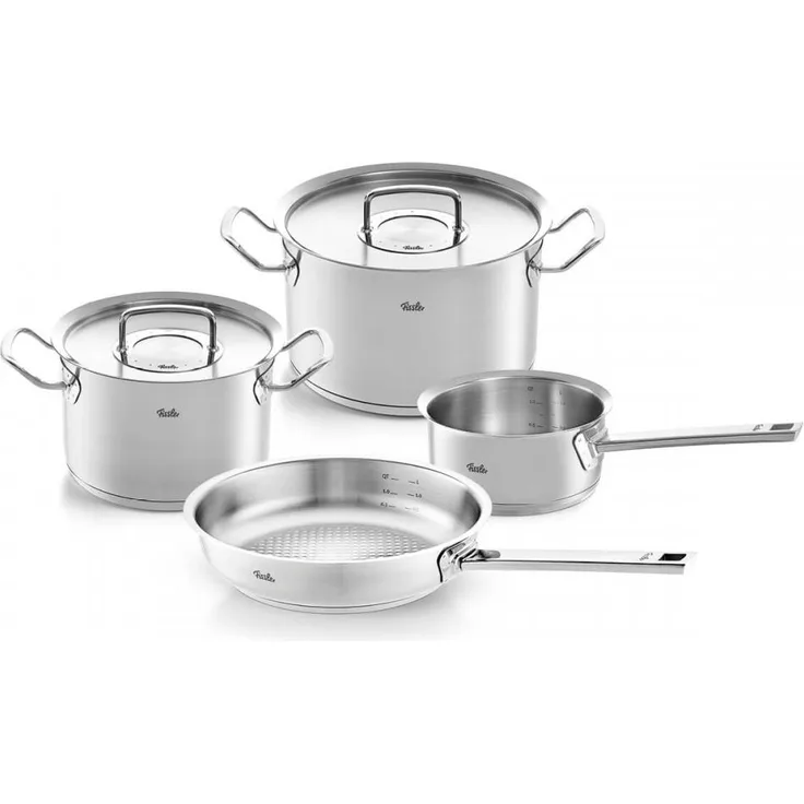 Fissler Original-Profi Collection Set 4-tlg. Mit Stielkasserolle und 24 cm Pfanne, Edelstahl 18/10, 084-378-04-000