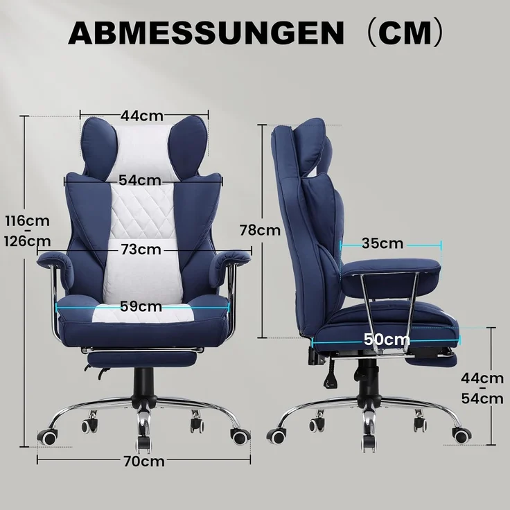 GTPLAYER Gaming-Stuhl Bürostuhl Gamer Stuhl gaming stuhl Schreibtischstuhl Chefsessel, mit Taschenfeder-Lendenwirbelstütze, breiter Büro-Computersessel – Bild 3