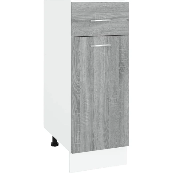 vidaXL Unterschrank, Küchenschrank mit Schublade 2 Fächern, Geschirrschrank für Küche, Küchenunterschrank Schrank Küchenmöbel, Grau Sonoma – Bild 1