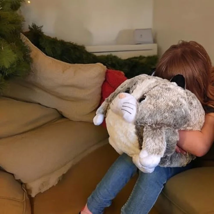 Noxxiez Kuschel-Kissen Handwärmer – Niedliches Kuscheltier für warme Hände Katze – Bild 4