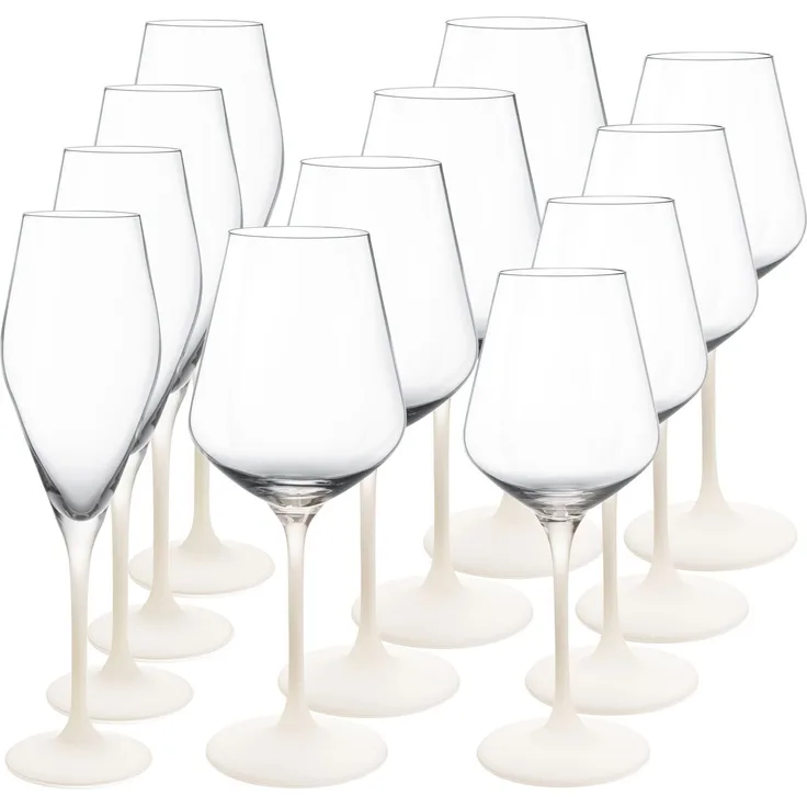 Villeroy & Boch Manufacture Rock Blanc Wein- und Sektgläser Set 12-teilig