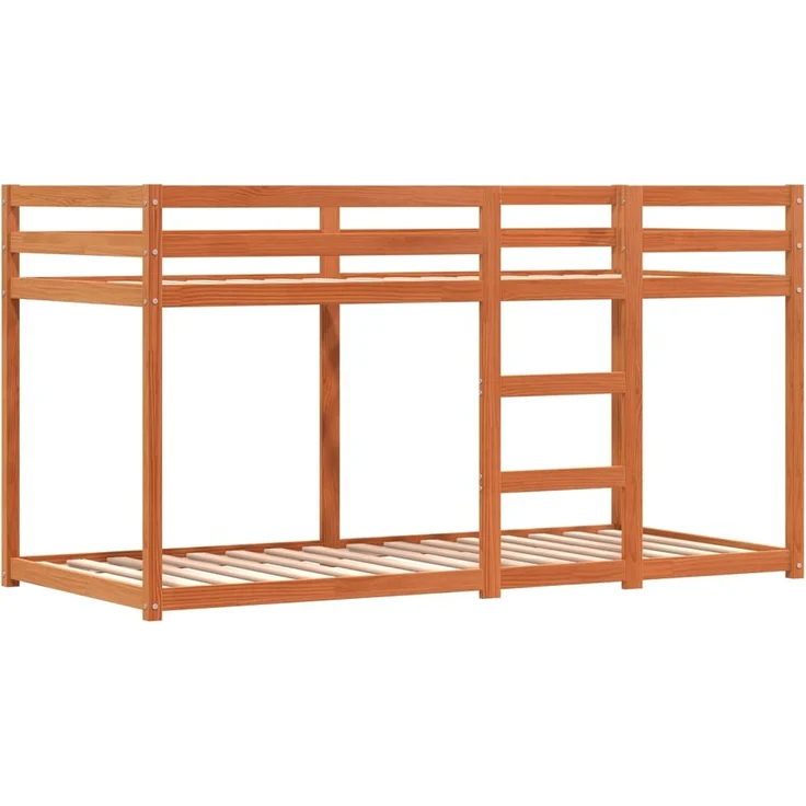 vidaXL Etagenbett mit Vorhängen Weiß & Schwarz 90x190 cm Kiefernholz 3284039 – Bild 5