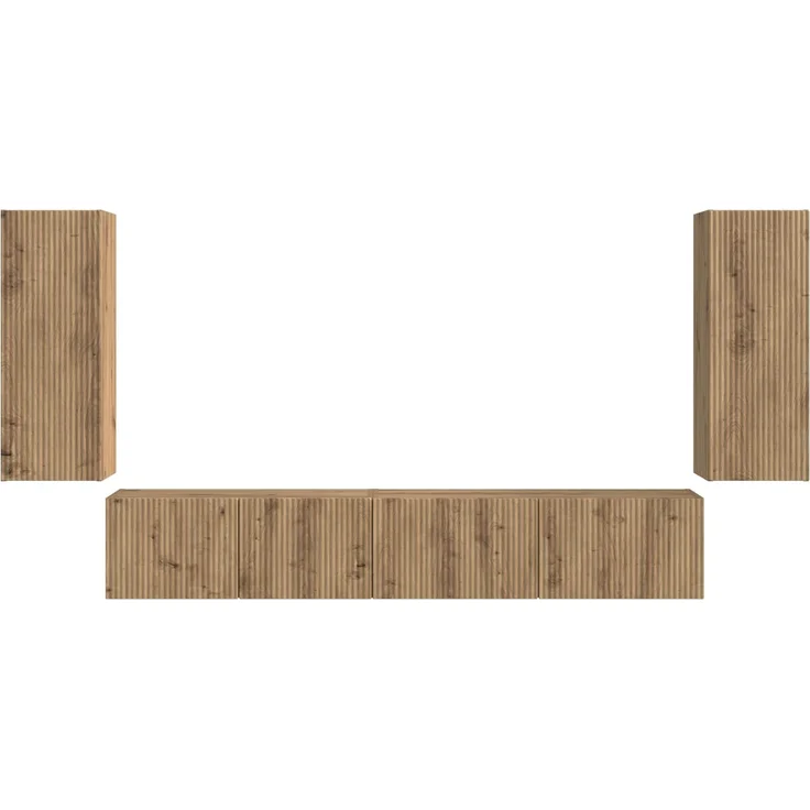 vidaXL TV-Schrankset 4 stk. Artisan-Eiche Holzwerkstoff 3409167 – Bild 8