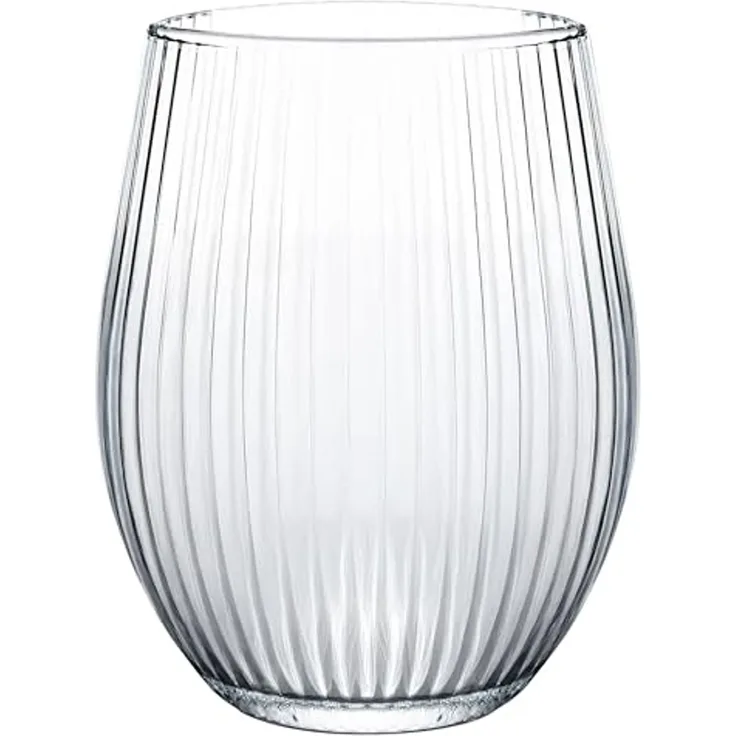KONZEPT Gläser-Set Geriffelte Glas 500 ml, Trinkgläser, Wassergläser spülmaschinenfest, 4-tlg, Gläser mit ihrer abgerundeten Form