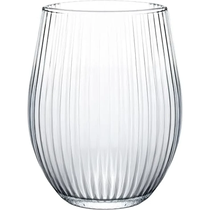 KONZEPT Gläser-Set Geriffelte Glas 500 ml, Trinkgläser, Wassergläser spülmaschinenfest, 4-tlg, Gläser mit ihrer abgerundeten Form – Bild 1