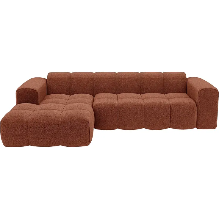 Vente-unique - CALESO Sofa Stoff Rot - B 163 cm x H 69,5 cm x L 284 cm