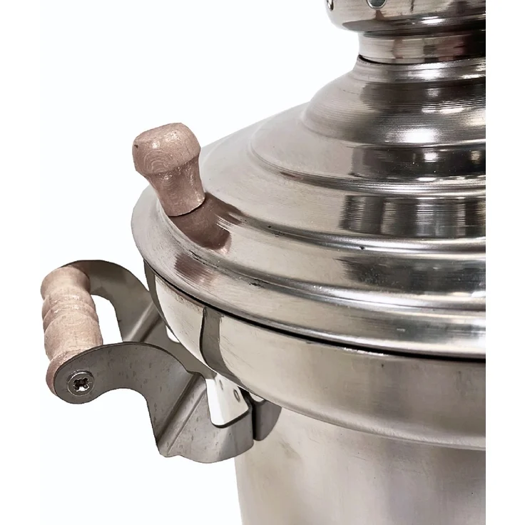 Grillpeter Holzkohle Samowar Edelstahl 5L mit Rauchrohr Teemaschine – Bild 4