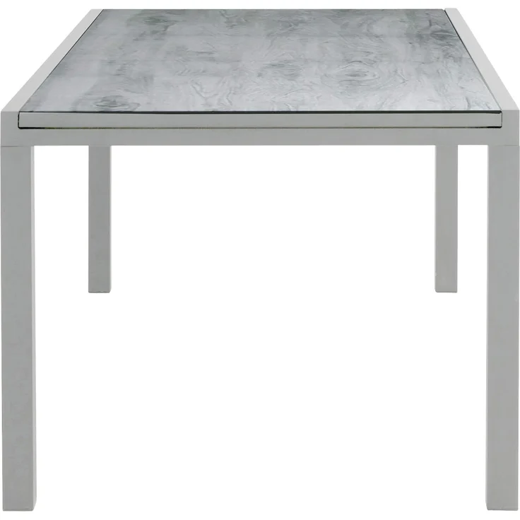 greemotion Ausziehtisch Monza, Glastischplatte, Keramiklook, 160/240 x 75 x 90 cm, Silber / Grau – Bild 5