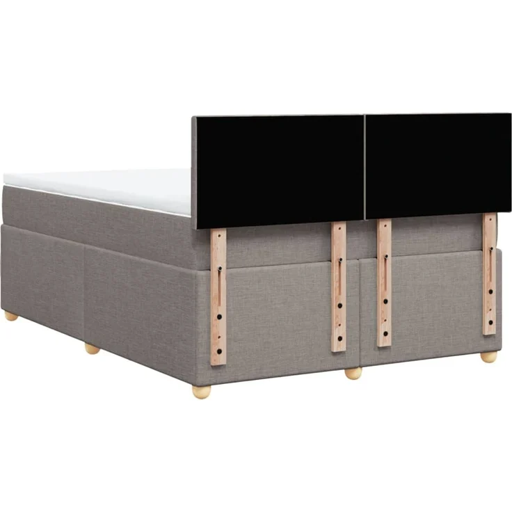 vidaXL Boxspringbett mit Matratze Taupe 160x200 cm Stoff 3289028 – Bild 8